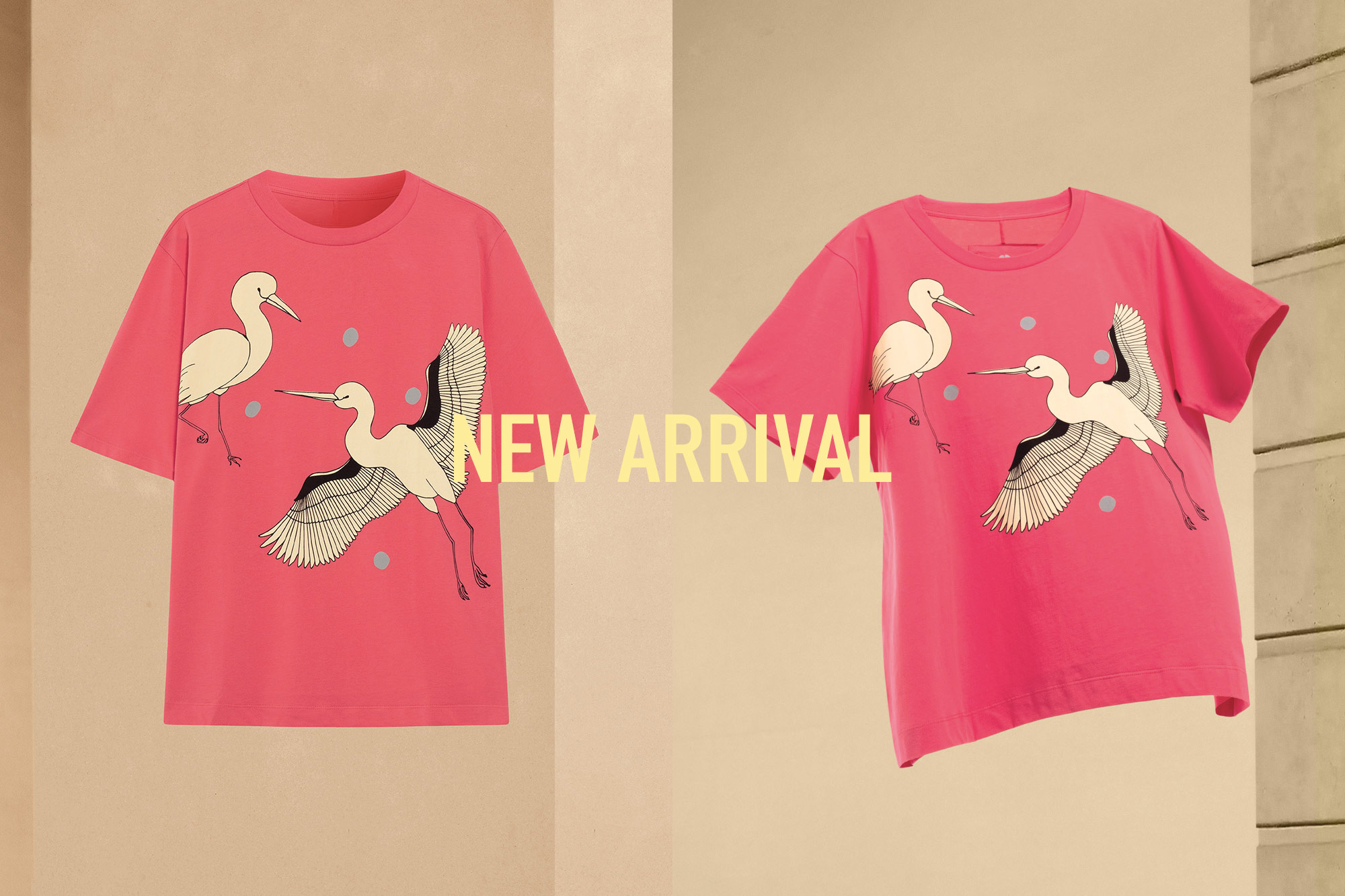 Flying Stork organic t-shirt women pink